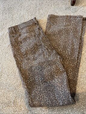 love, Fire Brown Leopard-Print Straight Leg Jeans
